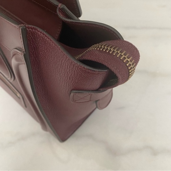Celine Travel Tote in Burgundy - Picture 3 of 9